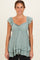 Jade Flutter Sleeve Tie Back Babydoll Top