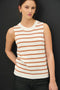 Terracotta Striped Knit Tank