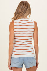 Terracotta Striped Knit Maternity Tank