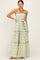 Green Printed Smocked Maxi Dress