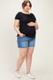 Blue Classic Wash Maternity Plus Denim Shorts