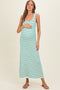 Green Striped Ribbed Sleeveless Maternity Maxi Dress