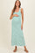 Green Striped Ribbed Sleeveless Maternity Maxi Dress