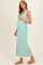 Green Striped Ribbed Sleeveless Maternity Maxi Dress