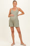 Sage Ribbed Knit Babydoll Maternity Romper