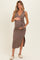 Mocha Sleeveless Wrap Maternity Midi Dress