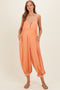Apricot Mineral Wash Sleeveless V-Neck Maternity Jumpsuit
