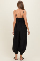 Ash Black Mineral Wash Sleeveless V-Neck Maternity Jumpsuit
