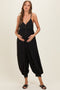 Ash Black Mineral Wash Sleeveless V-Neck Maternity Jumpsuit