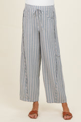 Seafoam Washed Striped Maternity Pants