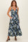 Black Floral Pleated Bust Tiered Maxi Dress