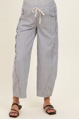 Off White Striped Relaxed Fit Maternity Pants
