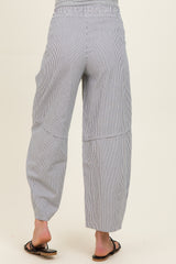Off White Striped Relaxed Fit Maternity Pants