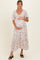 Multicolor Floral Smocked Flutter Sleeve Maternity Maxi Dress