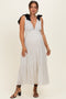 White Polka Dot Shoulder Tie Maternity Dress