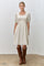 Cream Short Sleeve Lace Trim Dress
