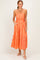 Orange Gingham Midi Dress