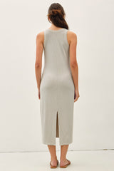 Stone Ribbed Midi Tank Dress
