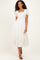 Natural Smocked Puff Sleeve Tiered Linen Midi Dress