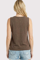 Dark Mocha Knit Sleeveless Top