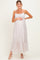 Beige Eyelet Lace Sleeveless Ruffle Hem Maternity Maxi Dress