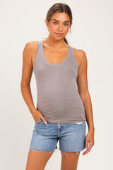 Blue Medium Wash Raw Hem Maternity Denim Shorts