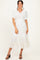 Cream Pleated Satin Smocked Midi Dress