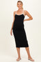 Black Cutout Fitted Maternity Midi Dress