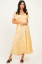 Yellow Floral Lace Maxi Dress