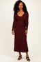 Burgundy Knit Dress Cardigan Set