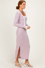 Light Pink/ White Color Block Sleeveless Fitted Dress Cardigan Set