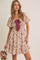 Burgundy Bow Smocked Bubble Sleeve Mini Dress