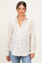 Mauve Floral Cotton Gauze Oversized Button-Down Maternity Shirt