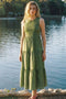 Olive Polka Dot Smocked Tiered Maxi Dress