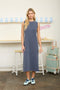 Navy Side Slit Midi Tank Dress