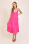 Pink Halter Cutout Midi Dress