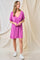 Magenta V-Neck Basic Dress