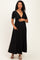 Black Short Sleeve V-Neck Maternity Maxi Dress