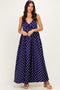 Navy/ Cream Polka Dot Sleeveless Maxi Dress