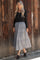 Black Printed Tiered Maxi Skirt