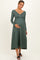 Olive Ribbed Knit Long Sleeve Maternity Maxi Dress