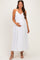 Off White Linen Blend Sleeveless Maternity Maxi Dress