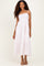 PinkStriped Empire Waist Tiered Midi Dress