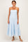 Light Blue Tiered Bow Detail Midi Dress