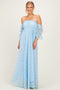 Light Blue Lace Off Shoulder Maxi Dress