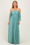 Mint Lace Off Shoulder Maxi Dress