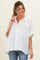 White Button Down Textured Stripe Oversized Maternity Shirt