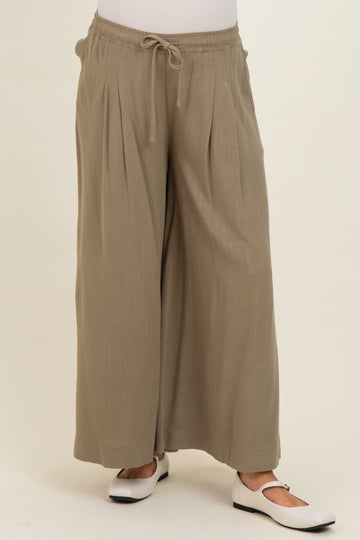 Cactus Elastic Waist Wide Leg Culottes Maternity Pants
