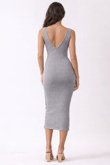 Heather Grey Notch Neckline Tank Dress