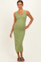 Olive V-Neck Tank Maternity Maxi Dress